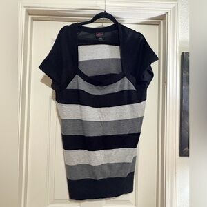 Torrid Black and Gray Striped Top